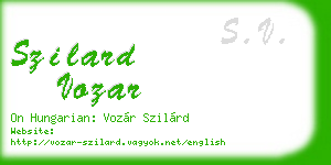 szilard vozar business card