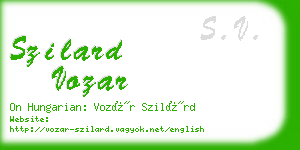 szilard vozar business card